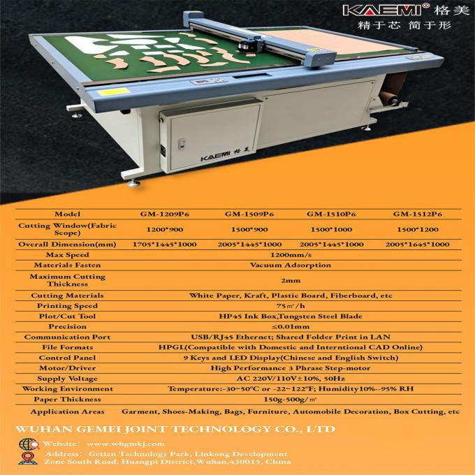 Máquina de corte de CAD Inkjet Plotter Para sacos de calçado Roupas Tecido Papel Padrão 2